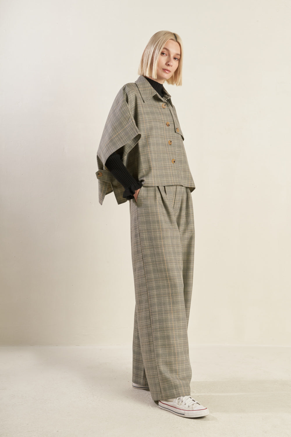 IMMACULATE EXCELLENCE WOVEN PLAID TOP Flying Tomato